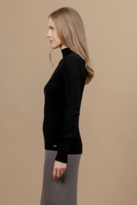 Casmere blend ribbed turtleneck sweater black