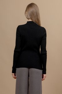 Casmere blend ribbed turtleneck sweater black
