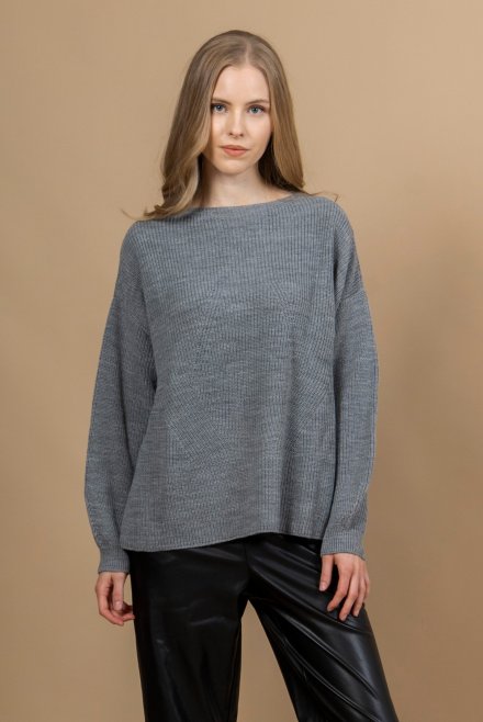 Cropped πλεκτή μπλούζα medium grey