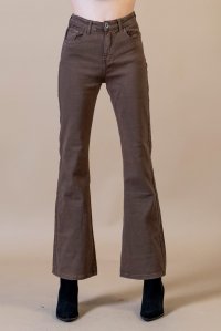 High rise flare pants brown