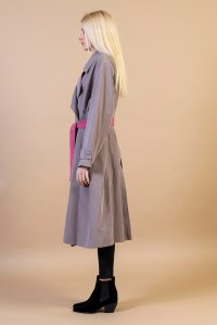 Double breasted trench coat with knitted belt taupe