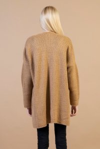 Μohair blend oversized cardigan camel