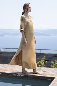 Φόρεμα με πλεκτές λεπτομέρειες summer camel