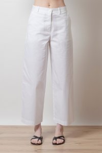 Παντελόνι με τσέπες από ποπλίνα white