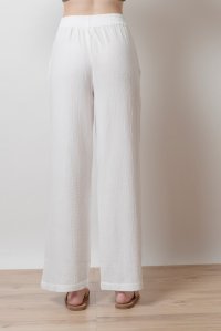Cotton gauze pants white
