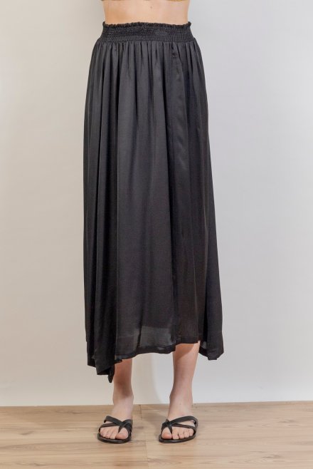 Satin maxi skirt black