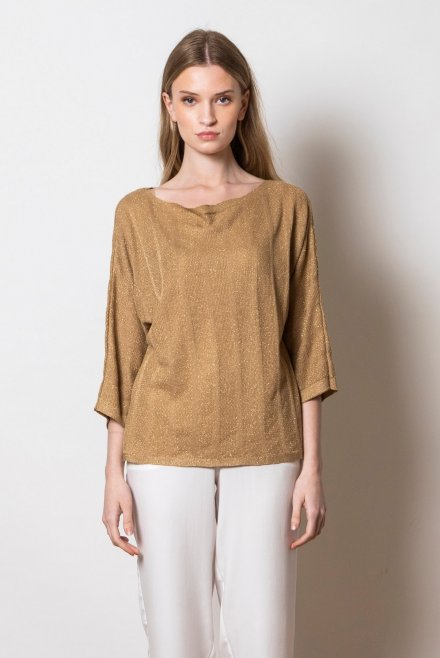 Lourex 3/4 sleeved sweater tan gold