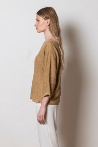 Lourex 3/4 sleeved sweater tan gold