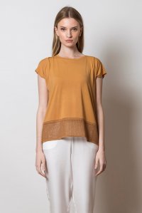 Top with knitted details summer camel