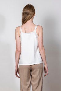 Μπλούζα με πλεκτές τιράντεs από τένσελ white