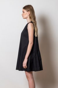 Poplin mini dress black