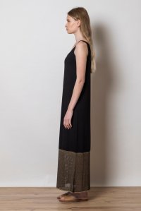 Μάξι φόρεμα με πλεκτές λεπτομέρειες black