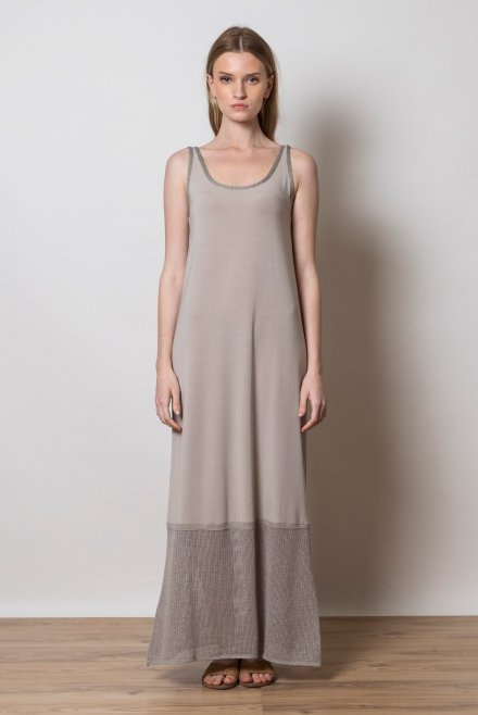 Maxi dress with knitted details ice