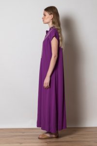 Κρέπ μάξι φόρεμα με πλεκτές λεπτομέρειες hyacinth  violet
