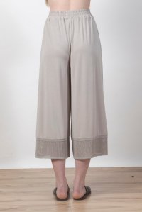 Cropped wide leg pants with knitted details ice