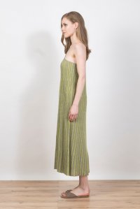 Λούρεξ φόρεμα με έναν ώμο khaki - bright green