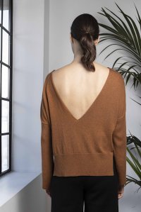 Μπλούζα με ανοιχτή πλάτη amber brown-black