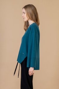 Cashmere blend v-neck sweater petrol