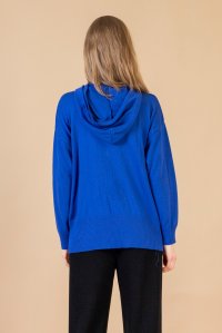Cotton blend hoodie bright blue