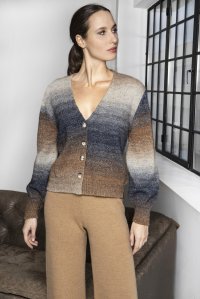 Space-dyed cardigan multicolored
