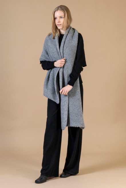 Mohair lurex-blend scarf medium grey