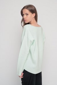 Wool blend v-neck sweater mint