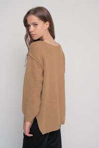 Alpaca blend oversized sweater camel