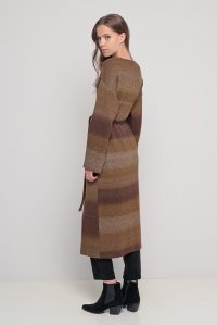 Faded-effect knit cardigan multicolored marrone-terra