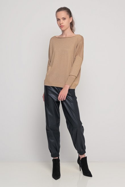Lurex relaxed fit top gold