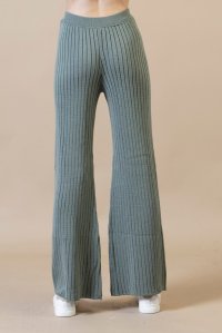 Wool blend ribbed  pants mint