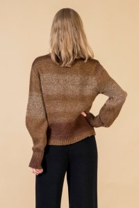 Faded-effect knit sweater multicolored marrone-terra