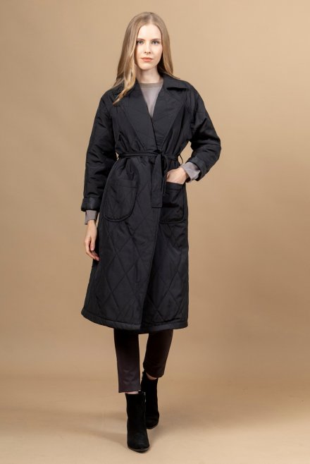 Belted trench coat black