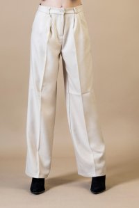 High-waist loose pants beige