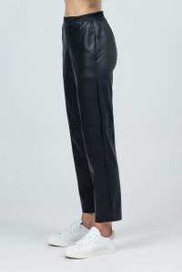 Faux leather jogger pants black