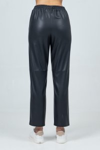 Faux leather jogger pants black