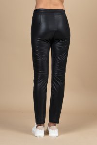 Faux leather mat effect leggings black