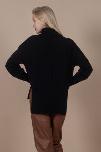 Cashmere blend turtleneck sweater black