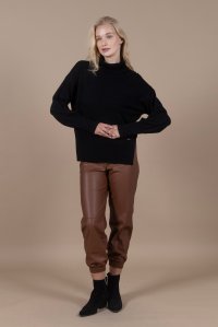 Cashmere blend turtleneck sweater black