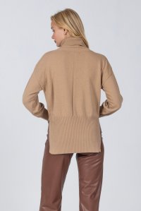 Cashmere blend turtleneck sweater camel