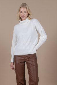 Cashmere blend turtleneck sweater ivory