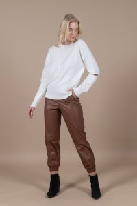 Cashmere blend cut-out sweater ivory