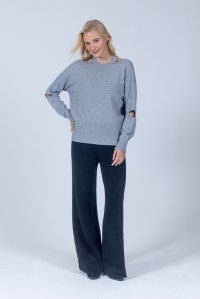 Cashmere blend cut-out sweater medium grey