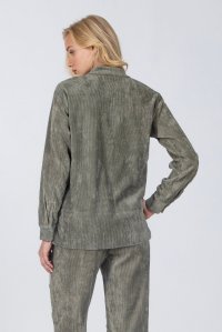 Corduroy boxy-fit blouse khaki