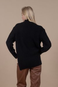 Χονδρό πουλόβερ με πλεξίδες black