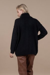 Mohair blend sweater  with front slit black