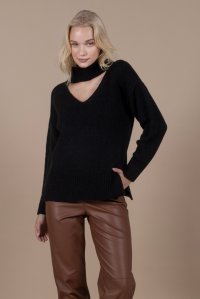 Cutout-πουλόβερ με μοχέρ black