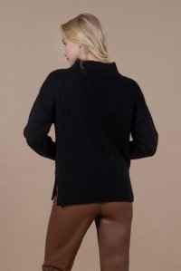 Mohair blend cutout sweater black