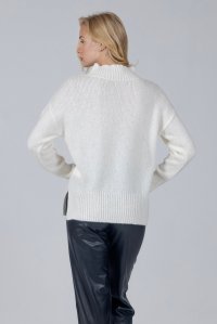 Cutout-πουλόβερ με μοχέρ ivory