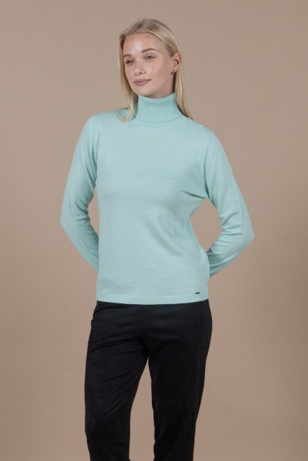 Wool blend turtleneck sweater mint