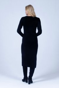 Wool blend ribbed dress black